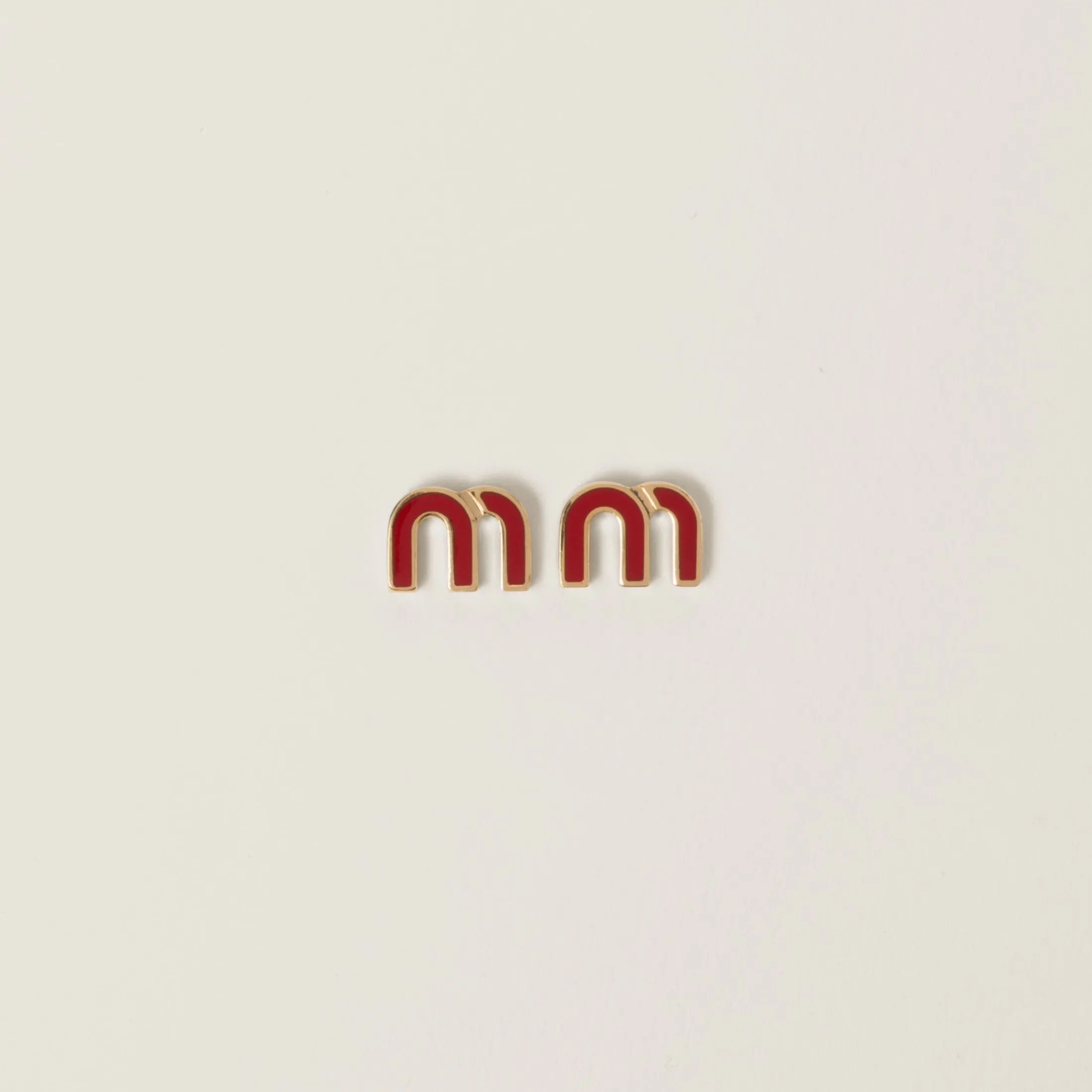 Red Enameled Metal Earrings | Miu Miu