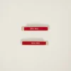 Red Enameled Metal Hair Clips | Miu Miu
