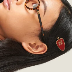 Red Enameled Metal Hair Clip | Miu Miu