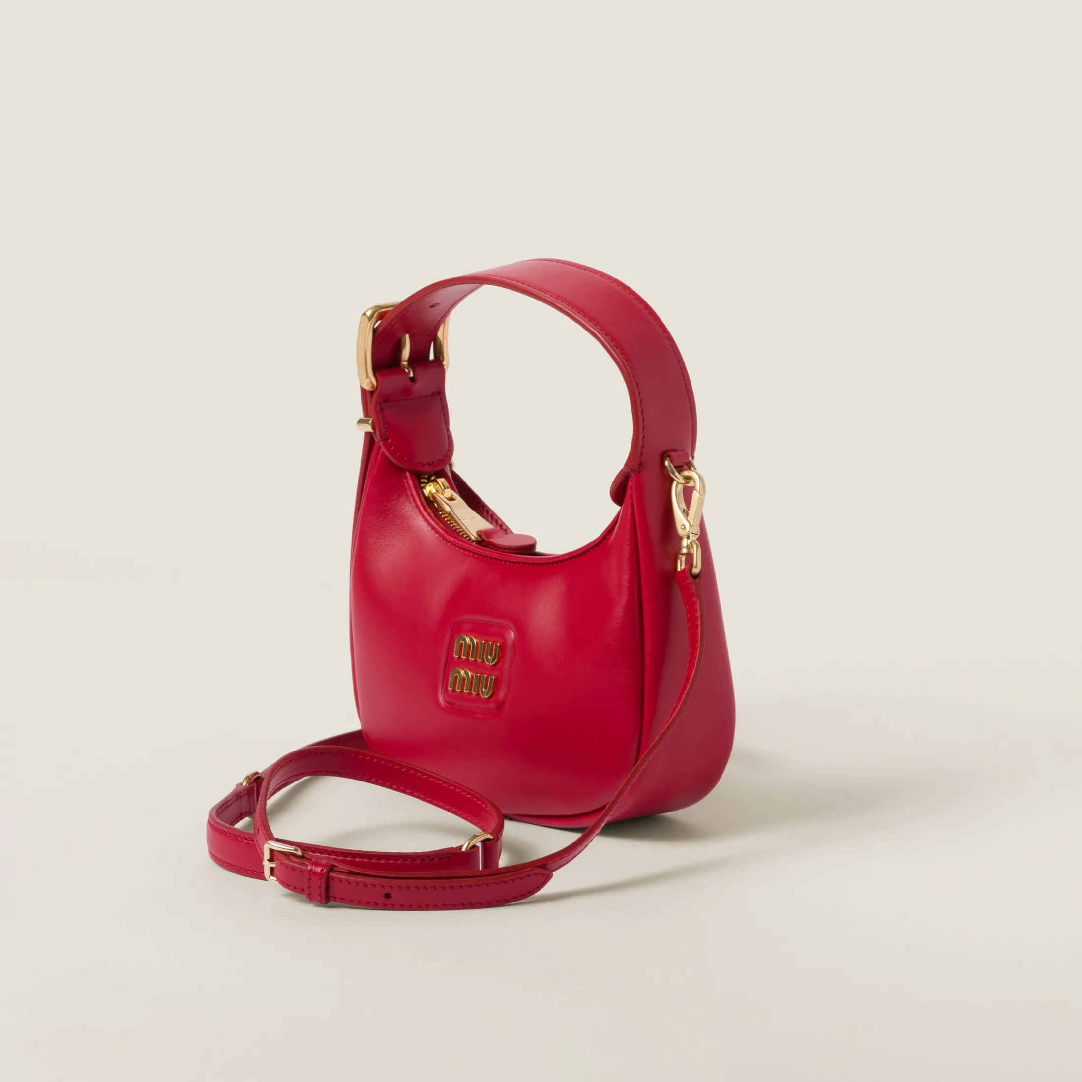 Red Leather Hobo Bag | Miu Miu