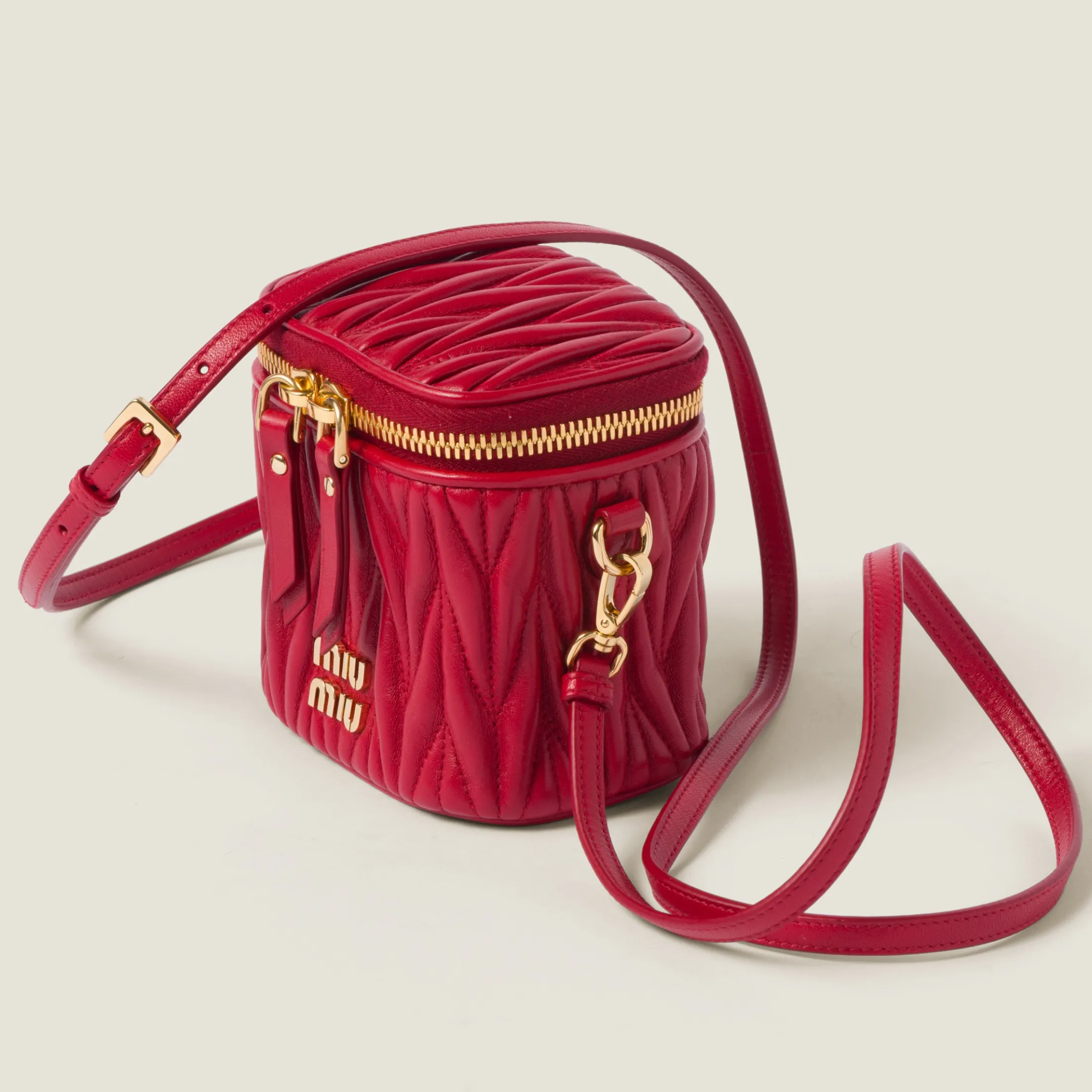 Red Matelassé Nappa Leather Micro Bag | Miu Miu