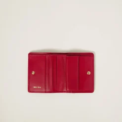 Red Small Matelassé Nappa Leather Wallet | Miu Miu
