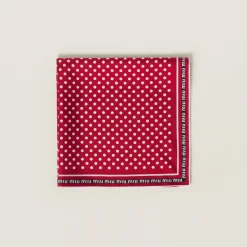 Red/black Printed Twill Scarf | Miu Miu