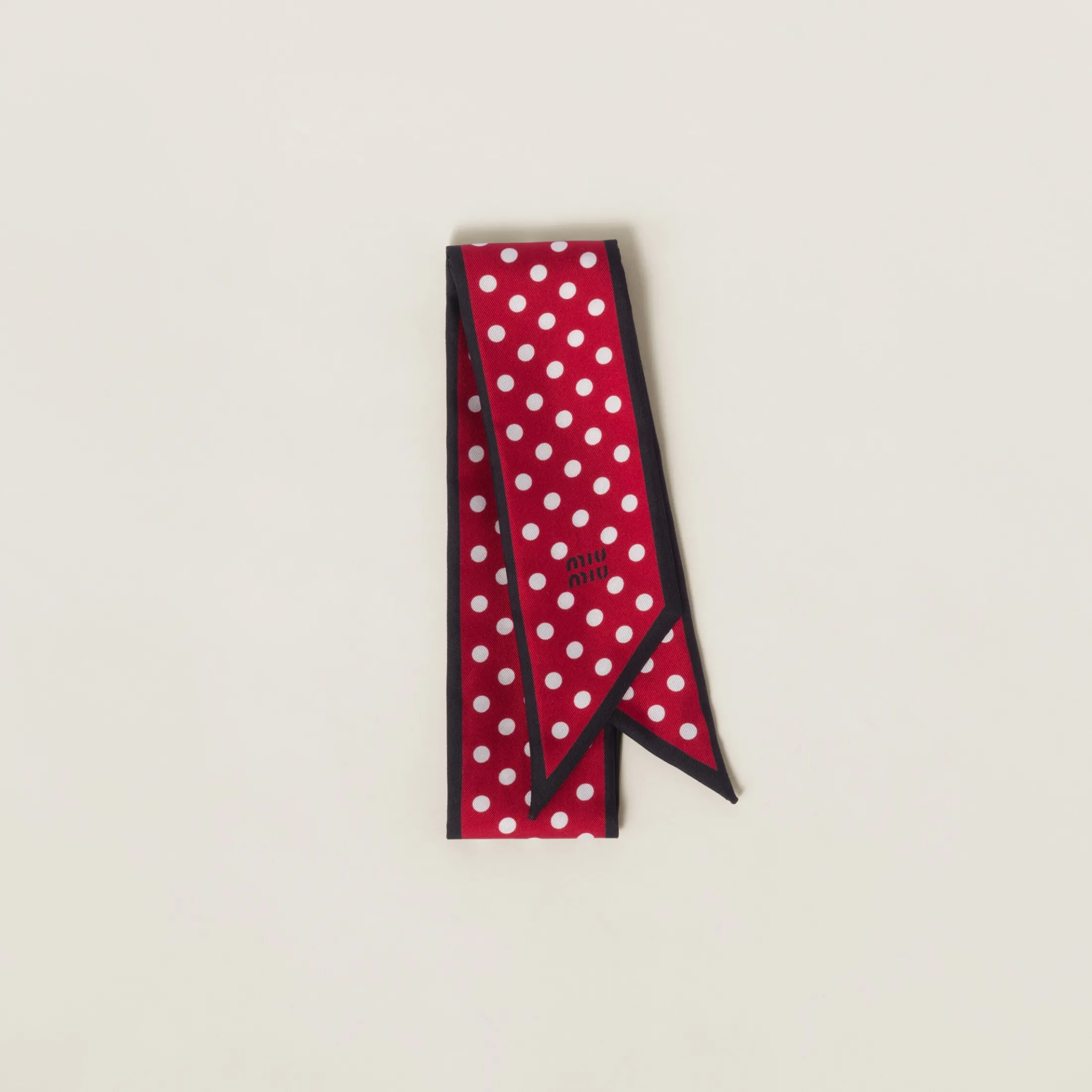 Red/black Printed Twill Scarf | Miu Miu