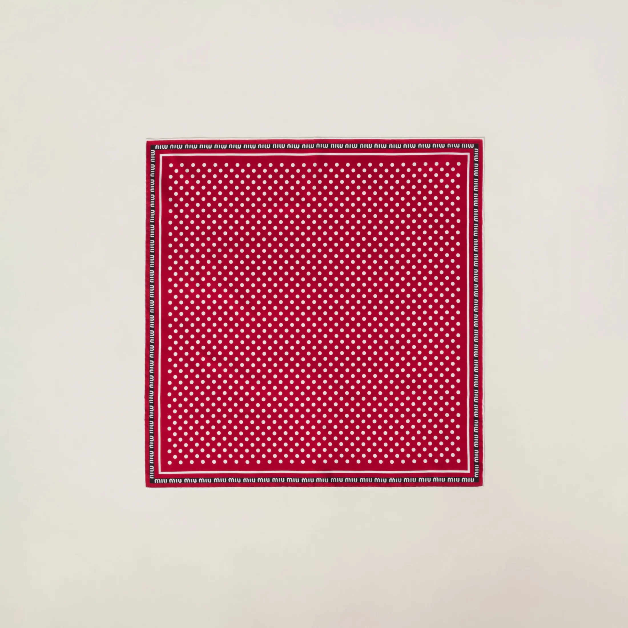 Red/black Printed Twill Scarf | Miu Miu