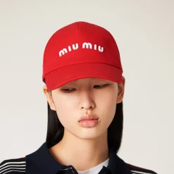 Red/white Drill Baseball Cap | Miu Miu