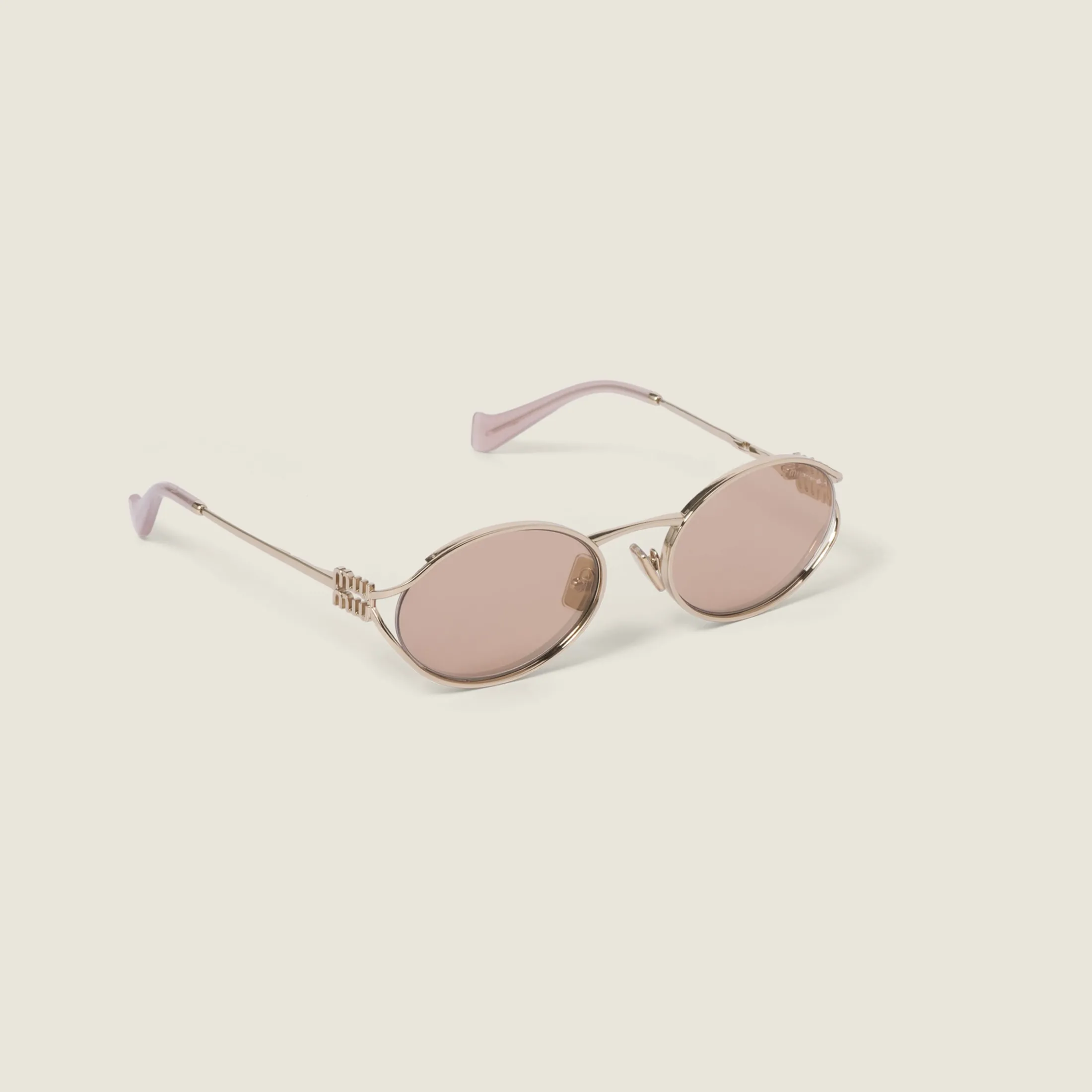 Rose Gold Lenses Miu Miu Logo Sunglasses | Miu Miu