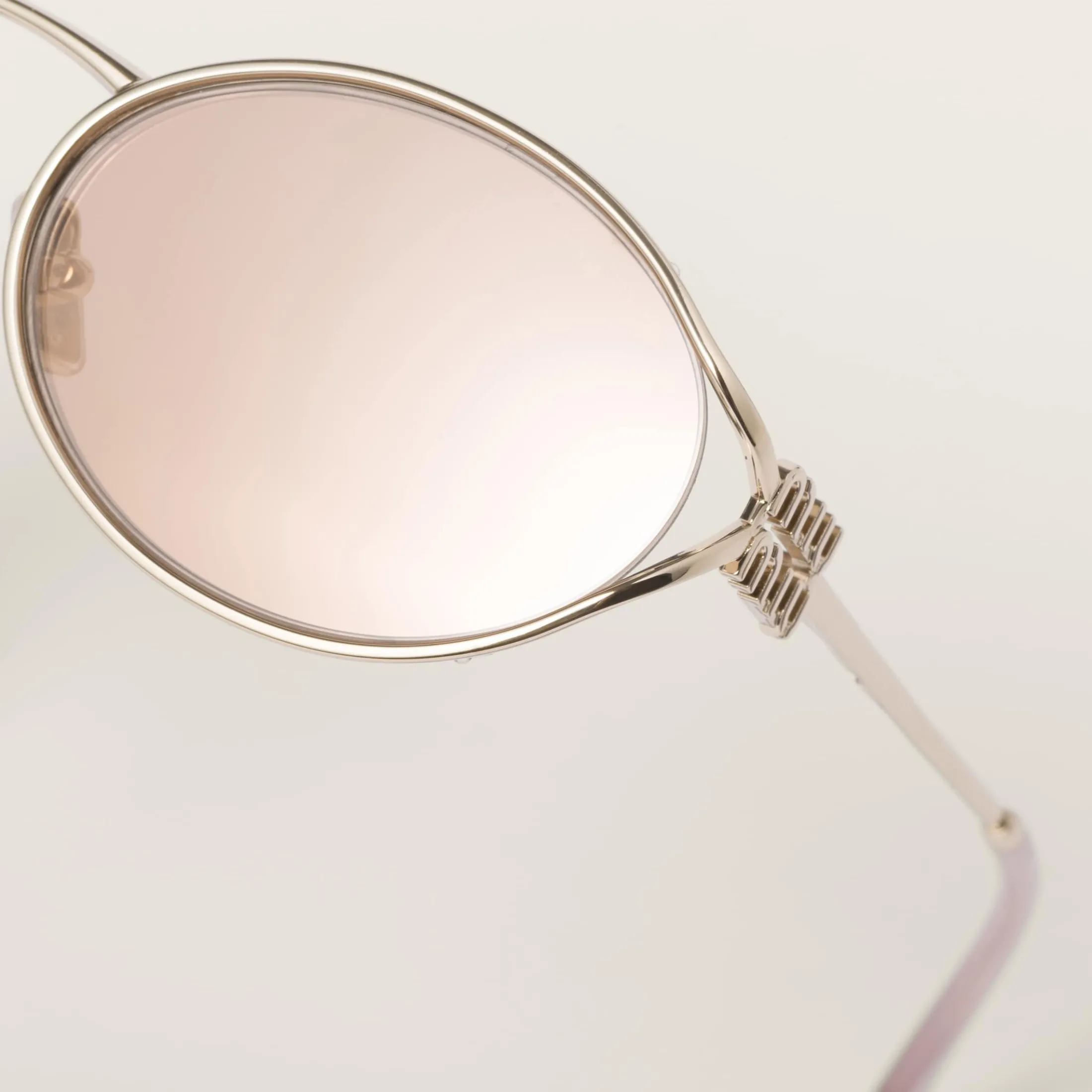 Rose Gold Lenses Miu Miu Logo Sunglasses | Miu Miu