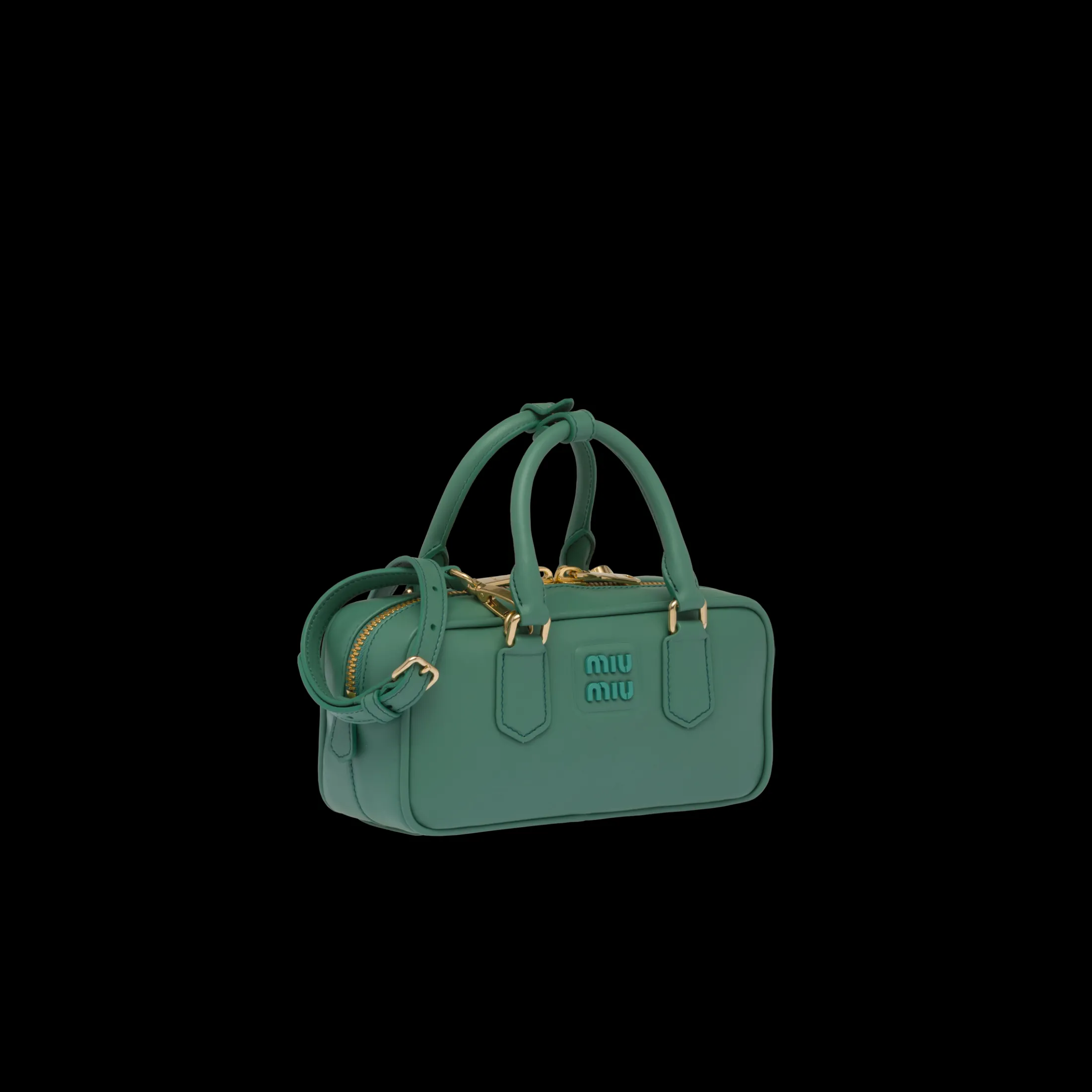 Sage Green Arcadie Leather Bag | Miu Miu