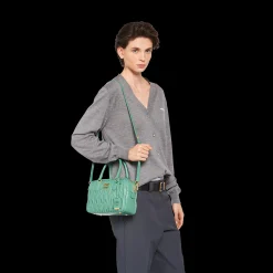 Sage Green Arcadie Matelassé Nappa Leather Bag | Miu Miu