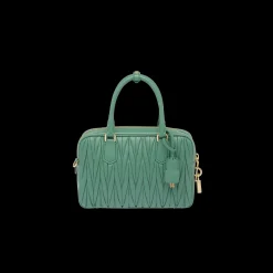 Sage Green Arcadie Matelassé Nappa Leather Bag | Miu Miu