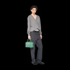 Sage Green Arcadie Matelassé Nappa Leather Bag | Miu Miu
