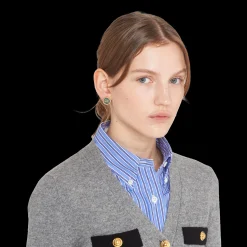 Sage Green Enameled Metal Earrings | Miu Miu