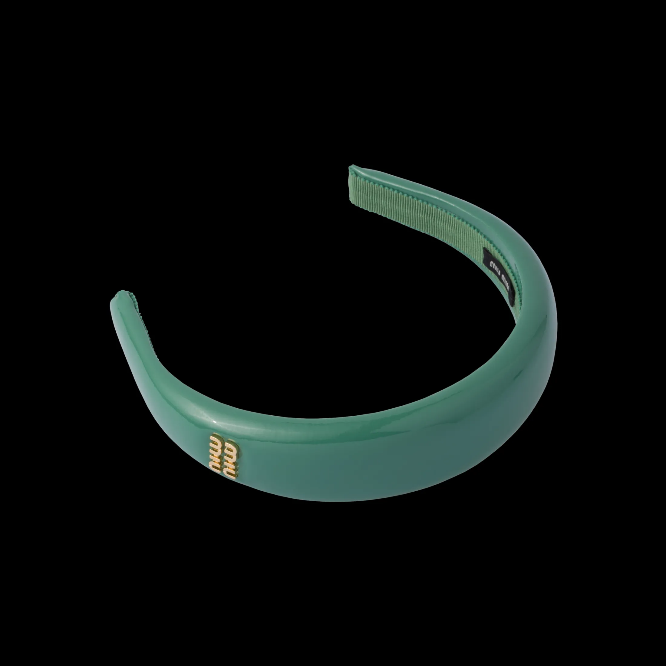 Sage Green Patent Leather Headband | Miu Miu