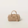 Sand Beige Arcadie Matelassé Nappa Leather Bag | Miu Miu
