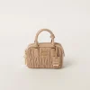 Sand Beige Arcadie Matelassé Nappa Leather Bag | Miu Miu