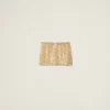 Sand Beige Embroidered Organza Miniskirt | Miu Miu