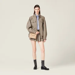 Sand Beige Matelassé Nappa Leather Mini-bag | Miu Miu