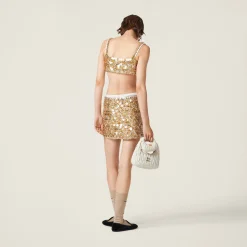 Sand Beige Silk And Wool Miniskirt | Miu Miu