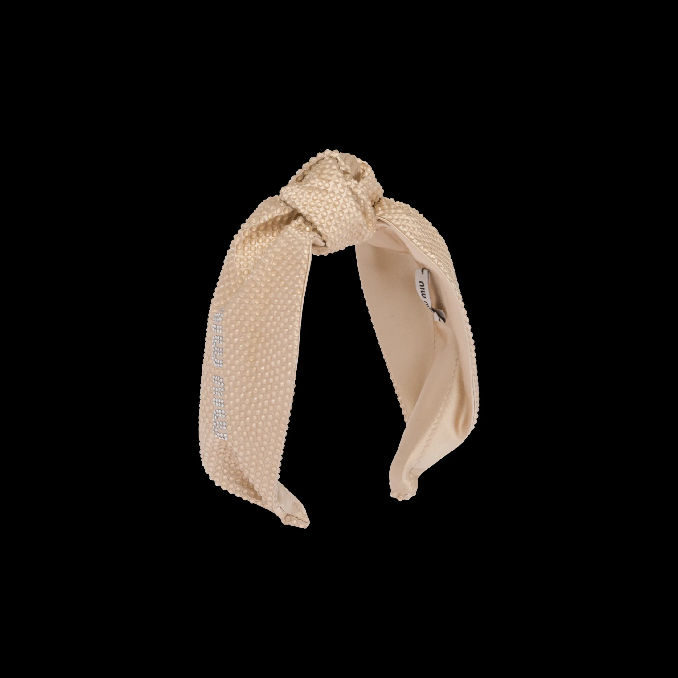 Sand Beige Velvet Headband | Miu Miu