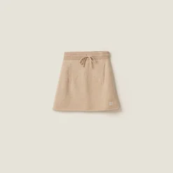 Sand Beige Wool And Cashmere Skirt | Miu Miu