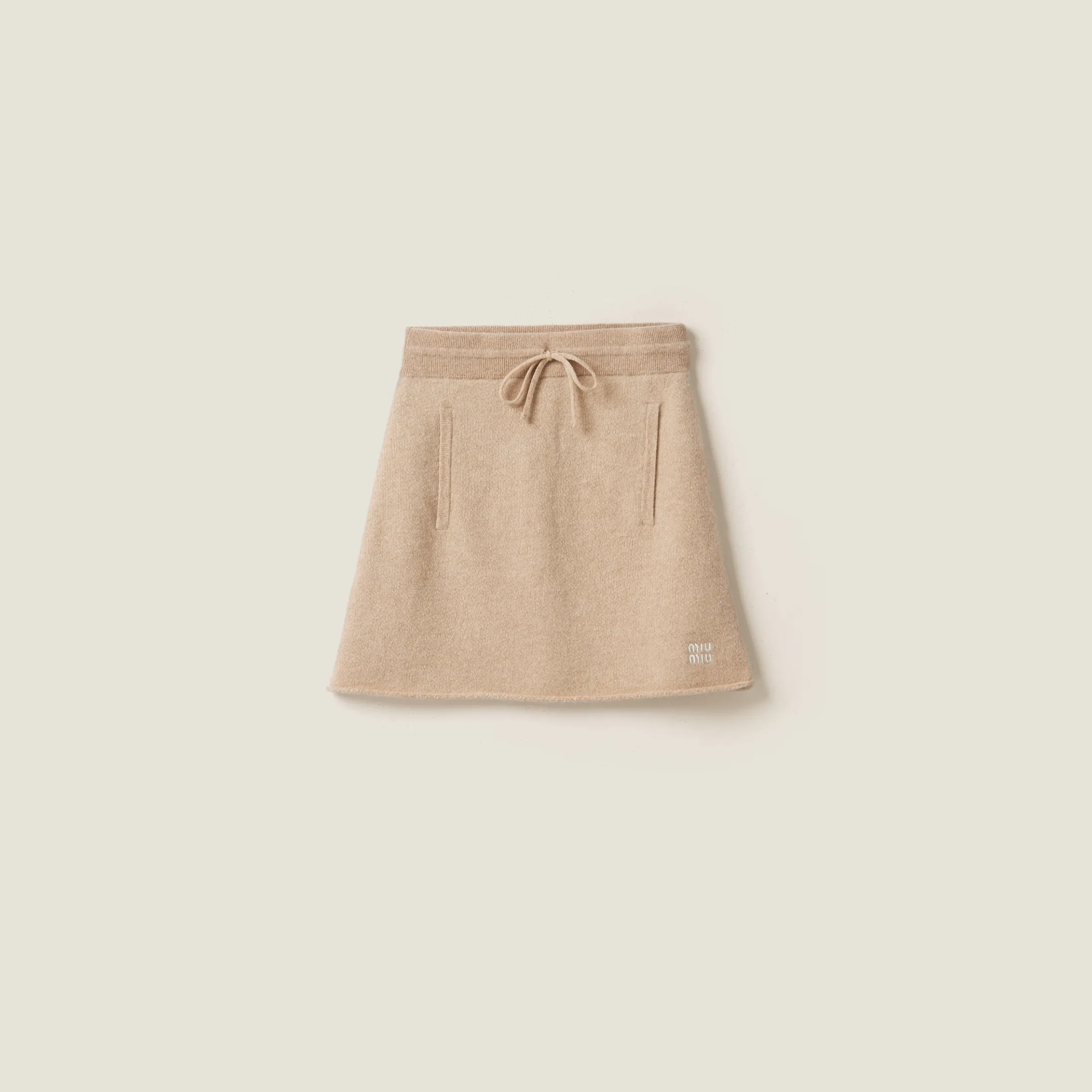 Sand Beige Wool And Cashmere Skirt | Miu Miu