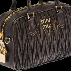Sand/coffee Arcadie Matelassé Nappa Leather Bag | Miu Miu
