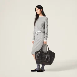 Sand/coffee Leather Tote Bag | Miu Miu
