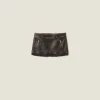 Sand/coffee Nappa Leather Skirt | Miu Miu