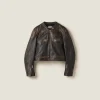 Sand/coffee Nappa Leather Jacket | Miu Miu
