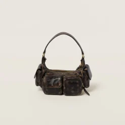Sand/coffee Nappa Leather Pocket Bag | Miu Miu