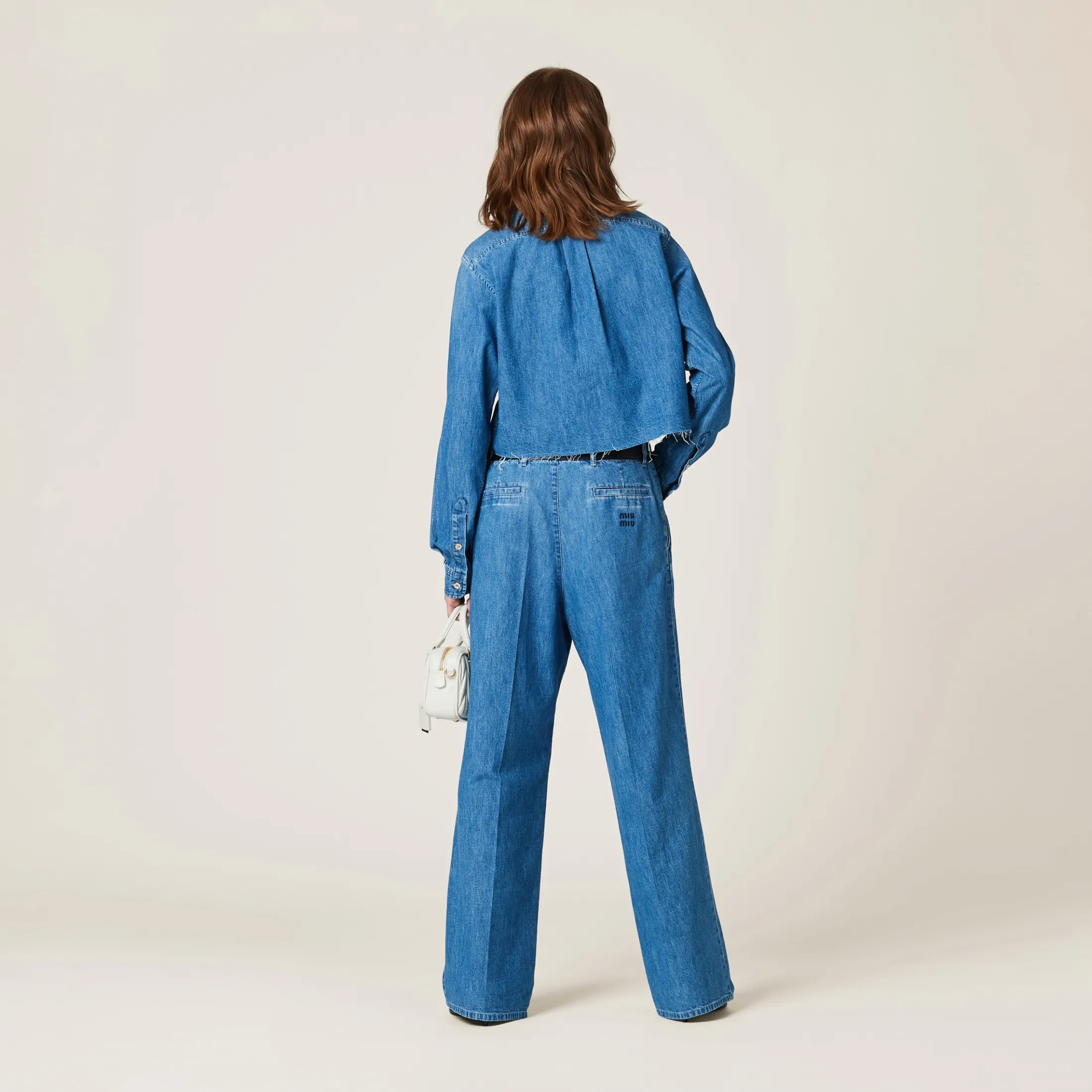 Sapphire Blue Chambray Shirt | Miu Miu