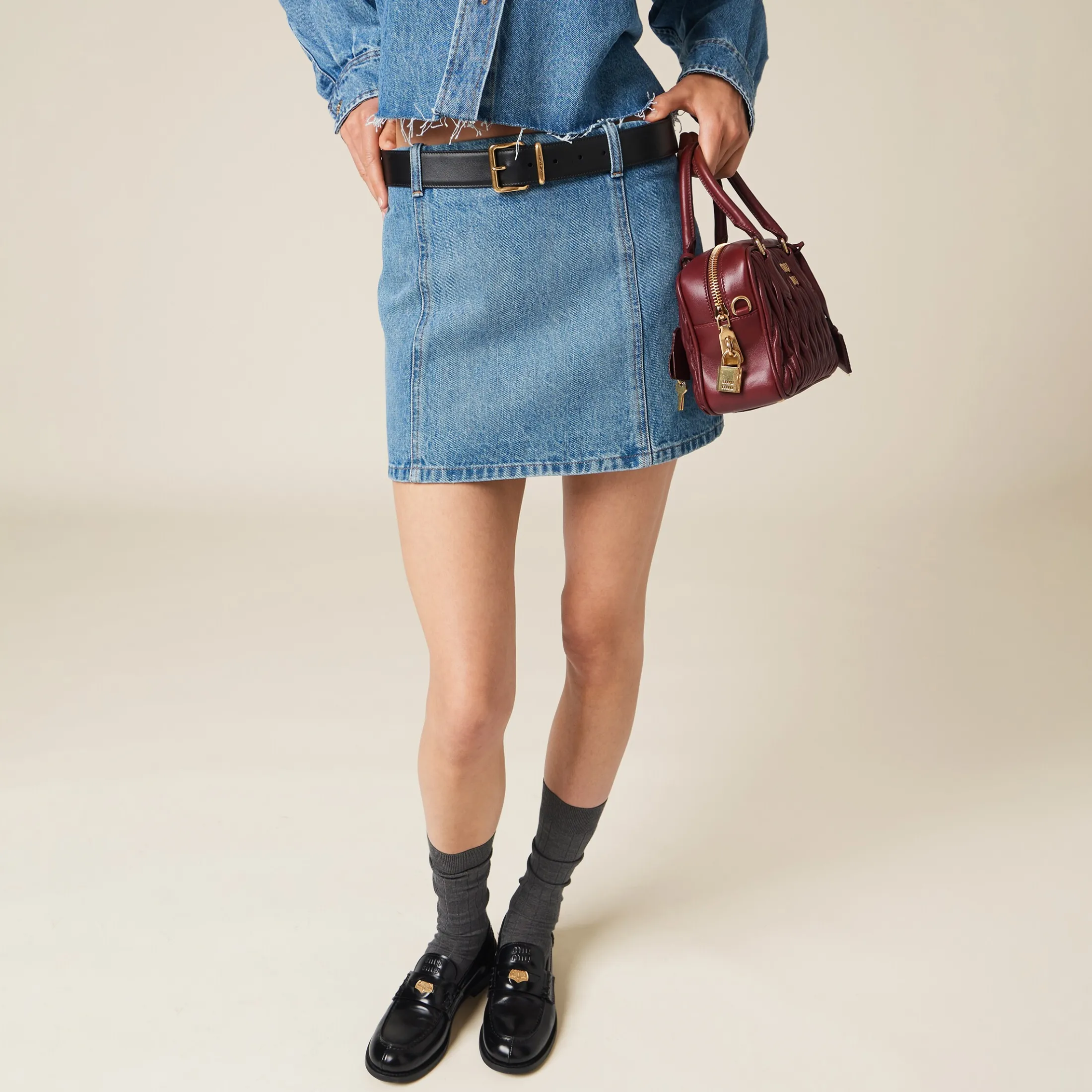 Sapphire Blue Denim Miniskirt | Miu Miu
