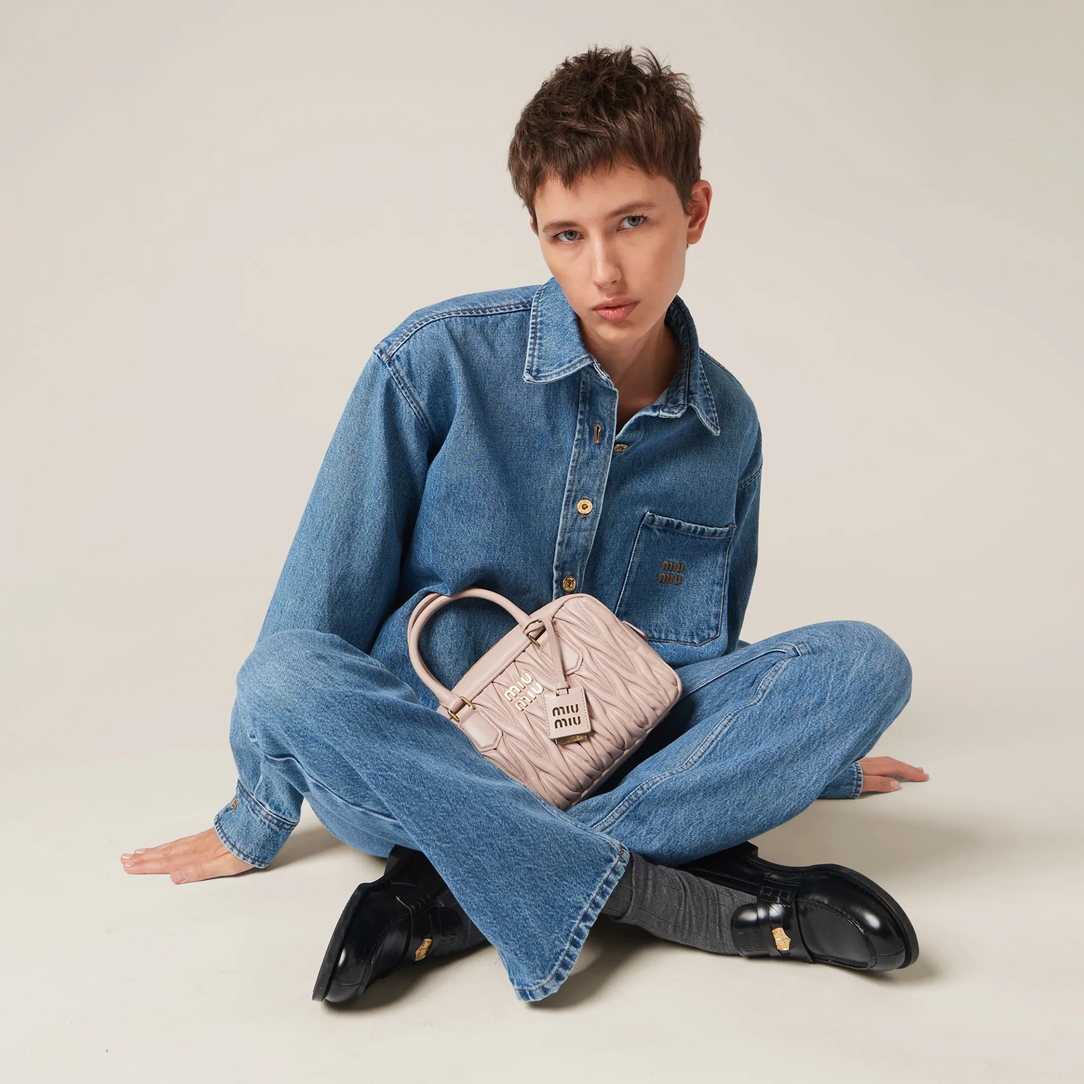 Sapphire Blue Denim Pants | Miu Miu