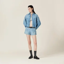 Sapphire Blue Denim Shorts | Miu Miu