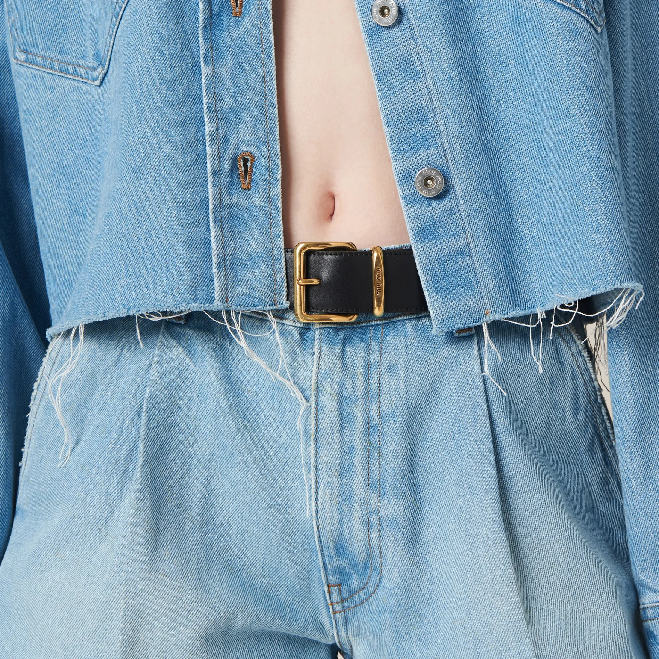 Sapphire Blue Denim Shorts | Miu Miu