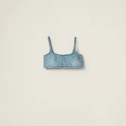 Sapphire Blue Denim Top | Miu Miu