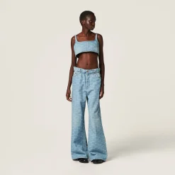 Sapphire Blue Denim Top | Miu Miu