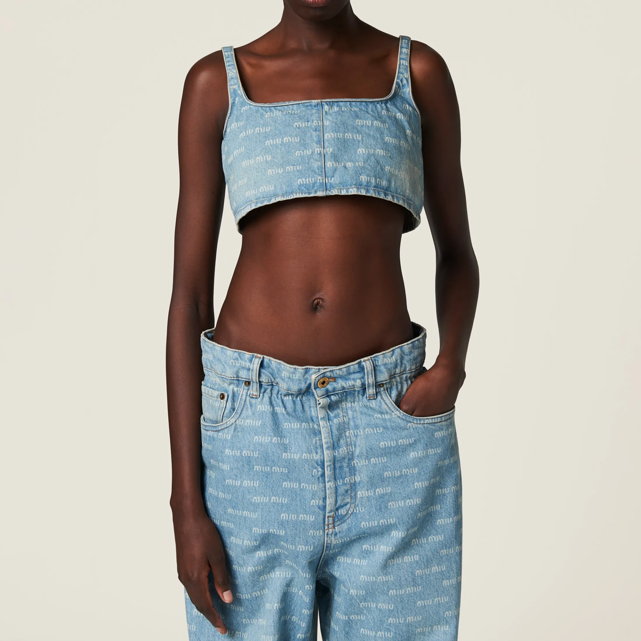 Sapphire Blue Denim Top | Miu Miu