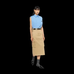 Sapphire Blue Poplin Shirt | Miu Miu