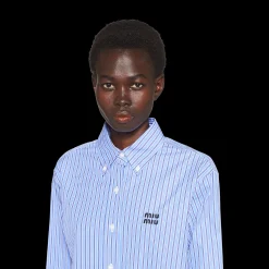 Sapphire Blue Poplin Shirt | Miu Miu