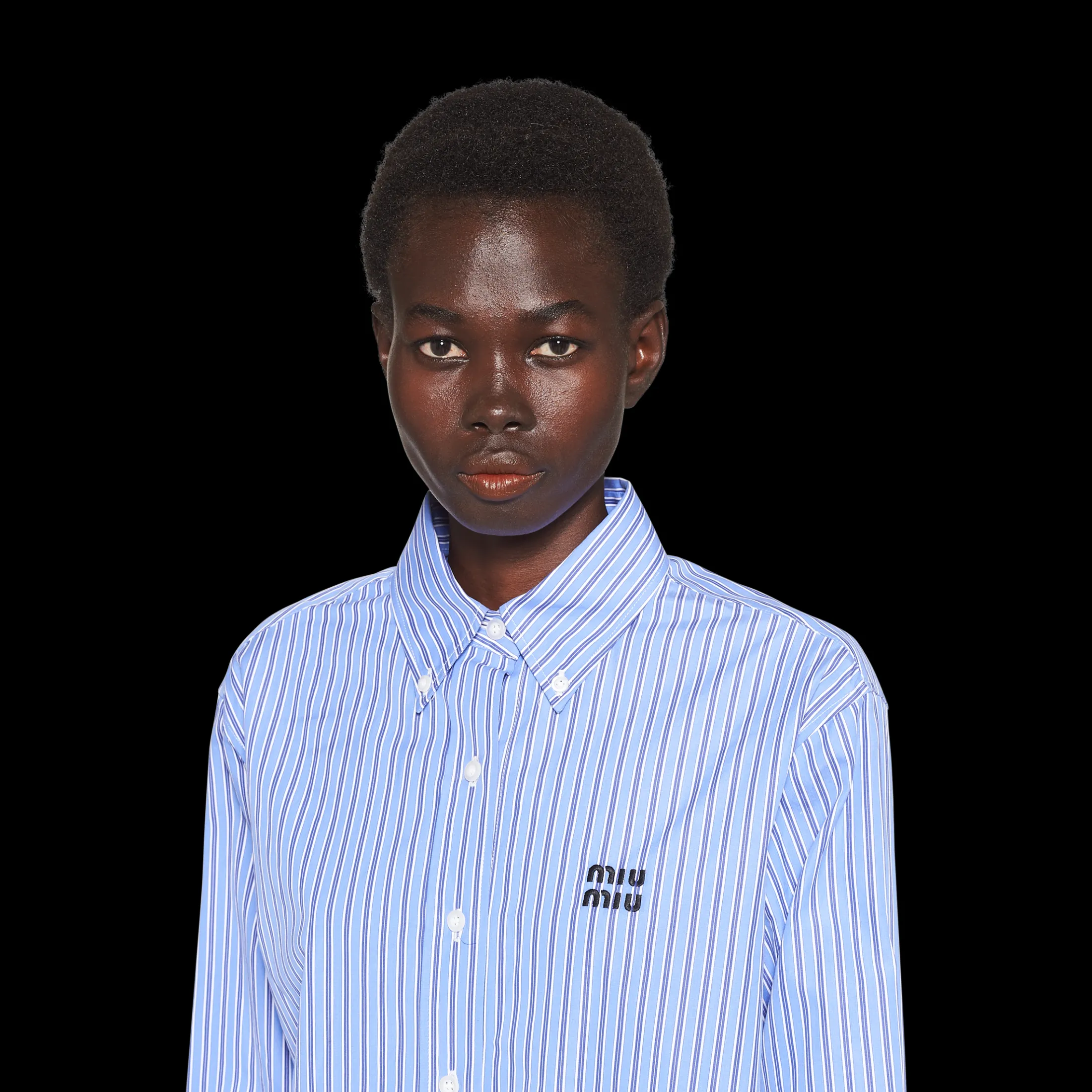 Sapphire Blue Poplin Shirt | Miu Miu