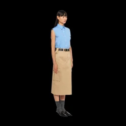 Sapphire Blue Poplin Shirt | Miu Miu