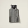 Sapphire Blue Prince Of Wales Checked Mini-dress | Miu Miu