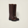 Sienna Fumé Leather Boots | Miu Miu