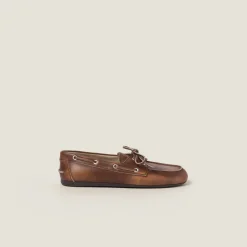Sienna Unlined Bleached Leather Loafers | Miu Miu