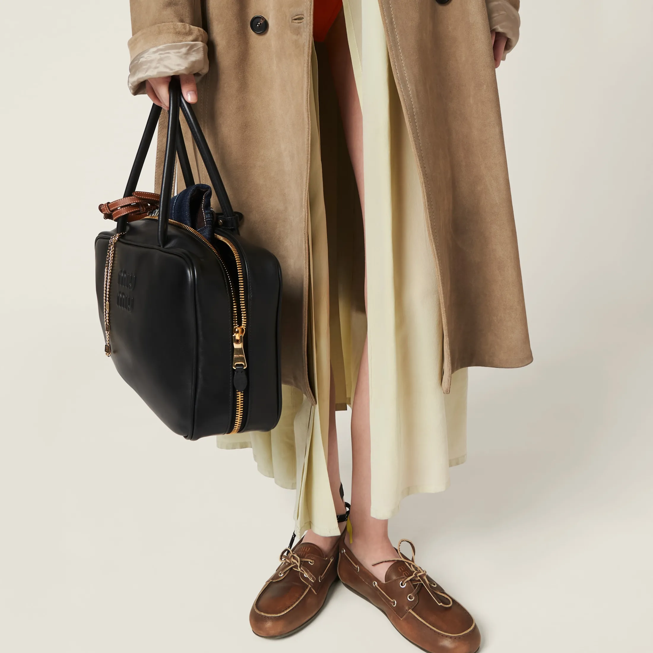 Sienna Unlined Bleached Leather Loafers | Miu Miu