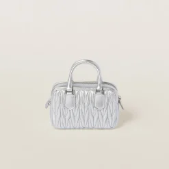 Silver Arcadie Matelassé Nappa Leather Mini-bag | Miu Miu