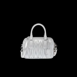 Silver Arcadie Matelassé Nappa Leather Bag | Miu Miu