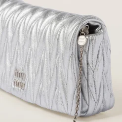 Silver Matelassé Nappa Leather Mini-bag | Miu Miu
